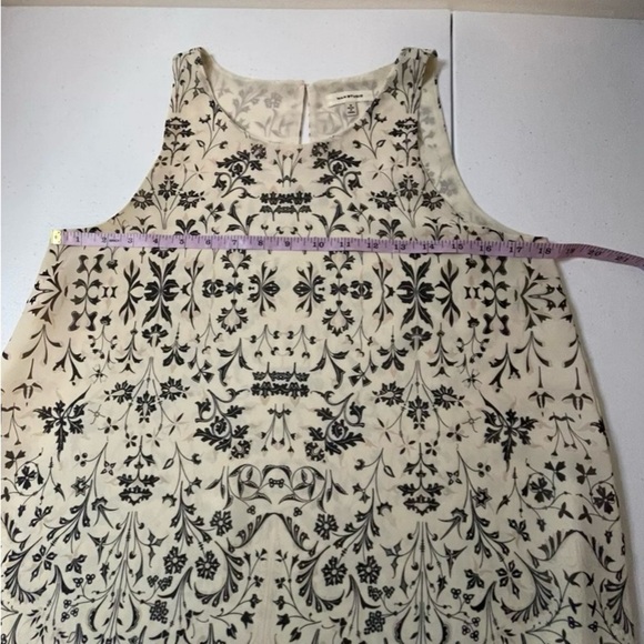 Max Studio Women's Tank Top Blouse Sz S Off White Floral Sleeveless Layered - Picture 9 of 10